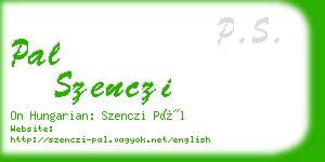 pal szenczi business card